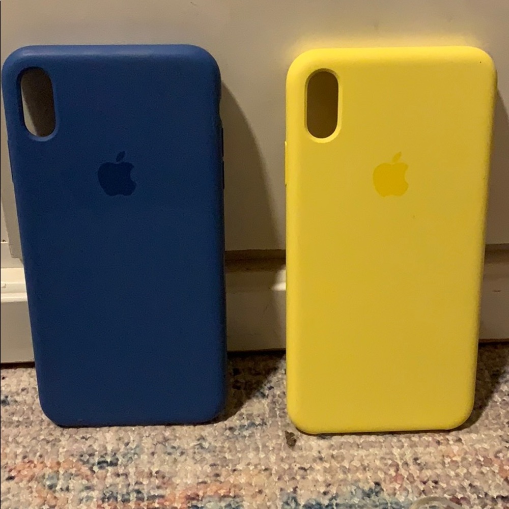 Two Apple Silicone IPhone XS Max phone cases